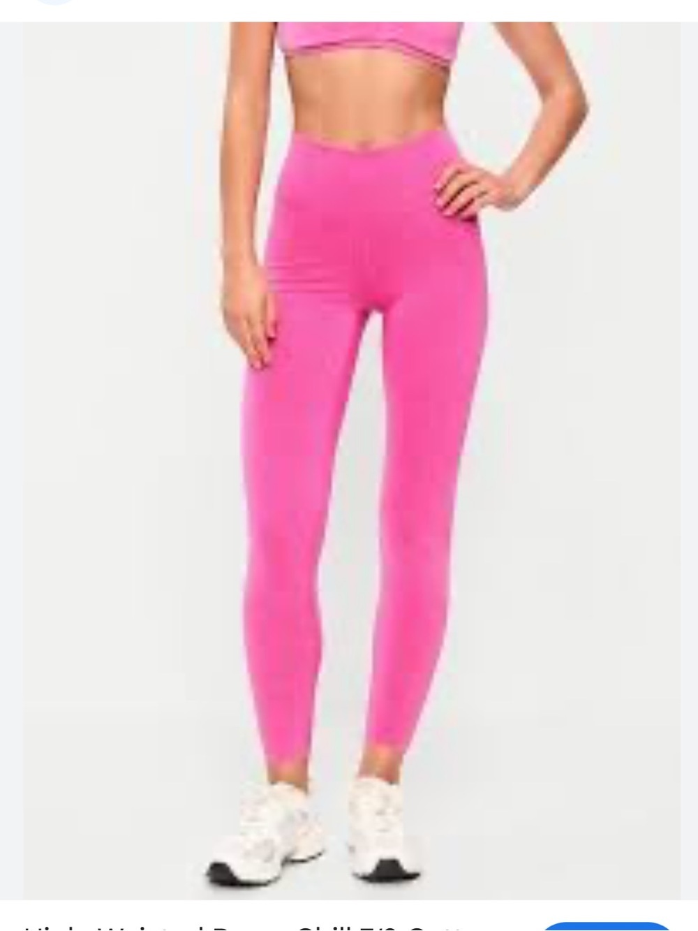 Fuchsia Pink Active Leggings, cotton stretch blend, high waisted power chill